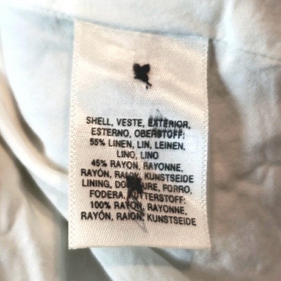 Anthropologie Midi Dress US Maeve Greta Green Gingham Check Linen Blend A-Line - Picture 10 of 10